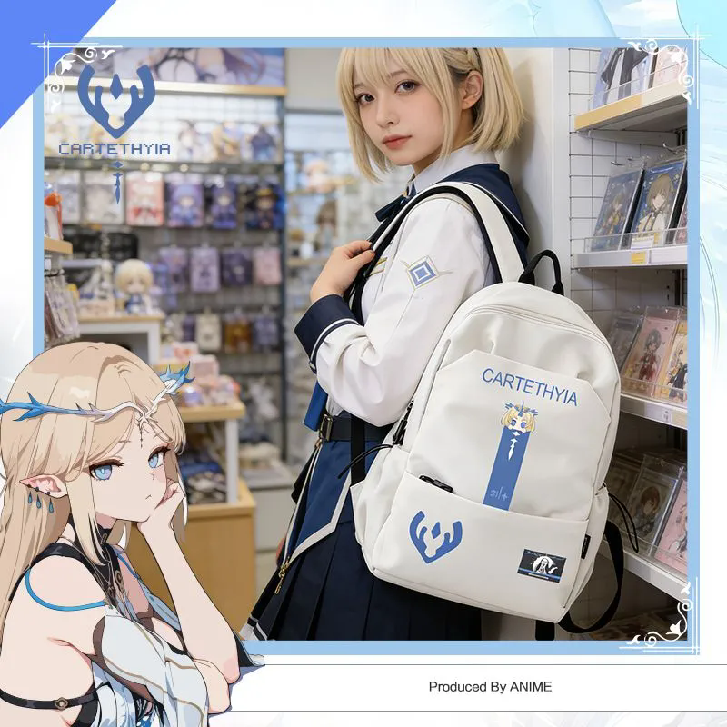Laptop Accessory - Wuthering Waves Cartethyia Backpack Students Cute
