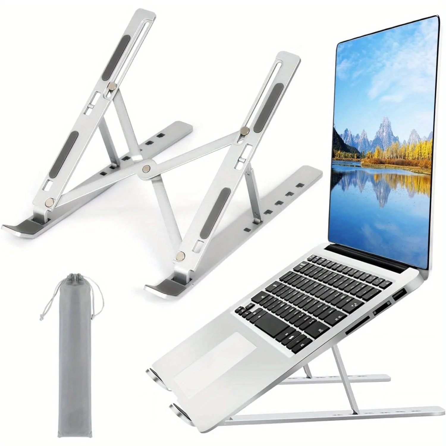 Laptop Ergonomic Accessories - Adjustable Aluminum Laptop Stand - 6-Level