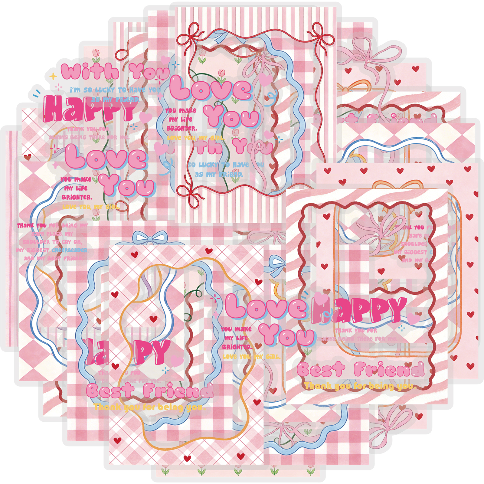 Laptop Accessories Gifts - Etori Life Pink-Toned Sweet Border Journal