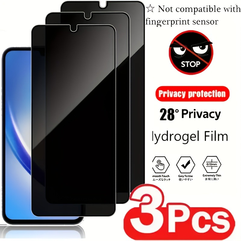 Privacy Screen Filter - 3Pcs Privacy Tempered Glass for Samsung